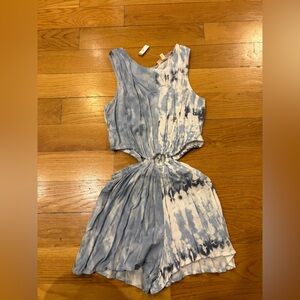 Vintage Havana Blue and White Tie-Dye Romper nwt